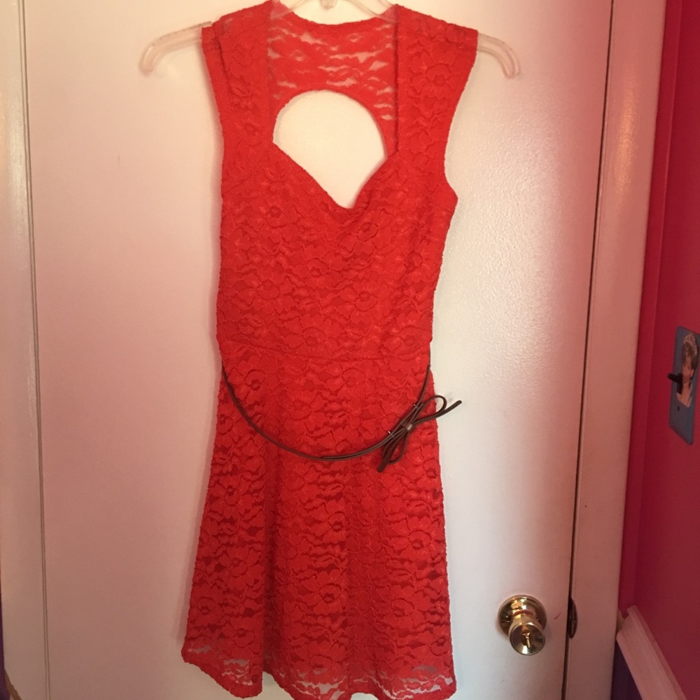 Orange coral laced dress